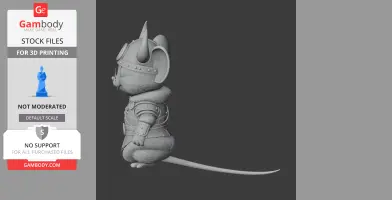 Jerry Mouse Viking Ring Figure - Mashup Figure STL