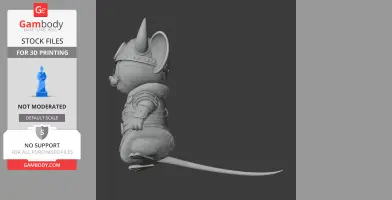 Jerry Mouse Viking Ring Figure - Mashup Figure STL