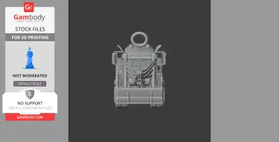 Dracula-inspired vehicle model with cape-like details and a ring on top, designed for 3D printing.