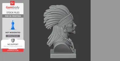 Montezuma II Bust - Historical Warrior STL
