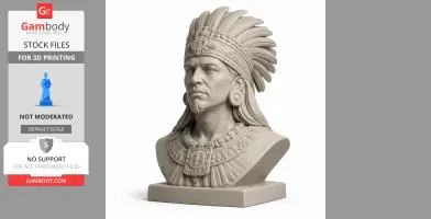Montezuma II Bust - Historical Warrior STL