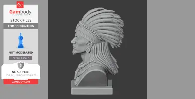 Montezuma II Bust - Historical Warrior STL