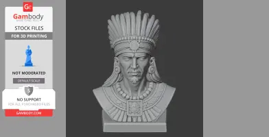 Montezuma II Bust - Historical Warrior STL