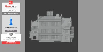 Detailed 3D model of a castle with towers and intricate architectural elements.