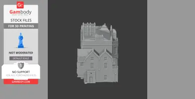 Detailed 3D model of Kingerby Castle with towers and intricate architectural design for 3D printing.