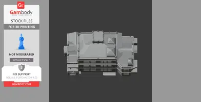 A detailed 3D model of Kingerby Castle architecture, viewed from above, for 3D printing.