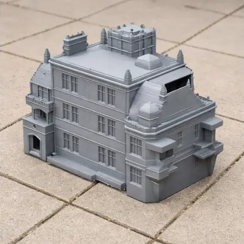 Detailed 3D-printed model of Kingerby Castle with intricate architectural features.