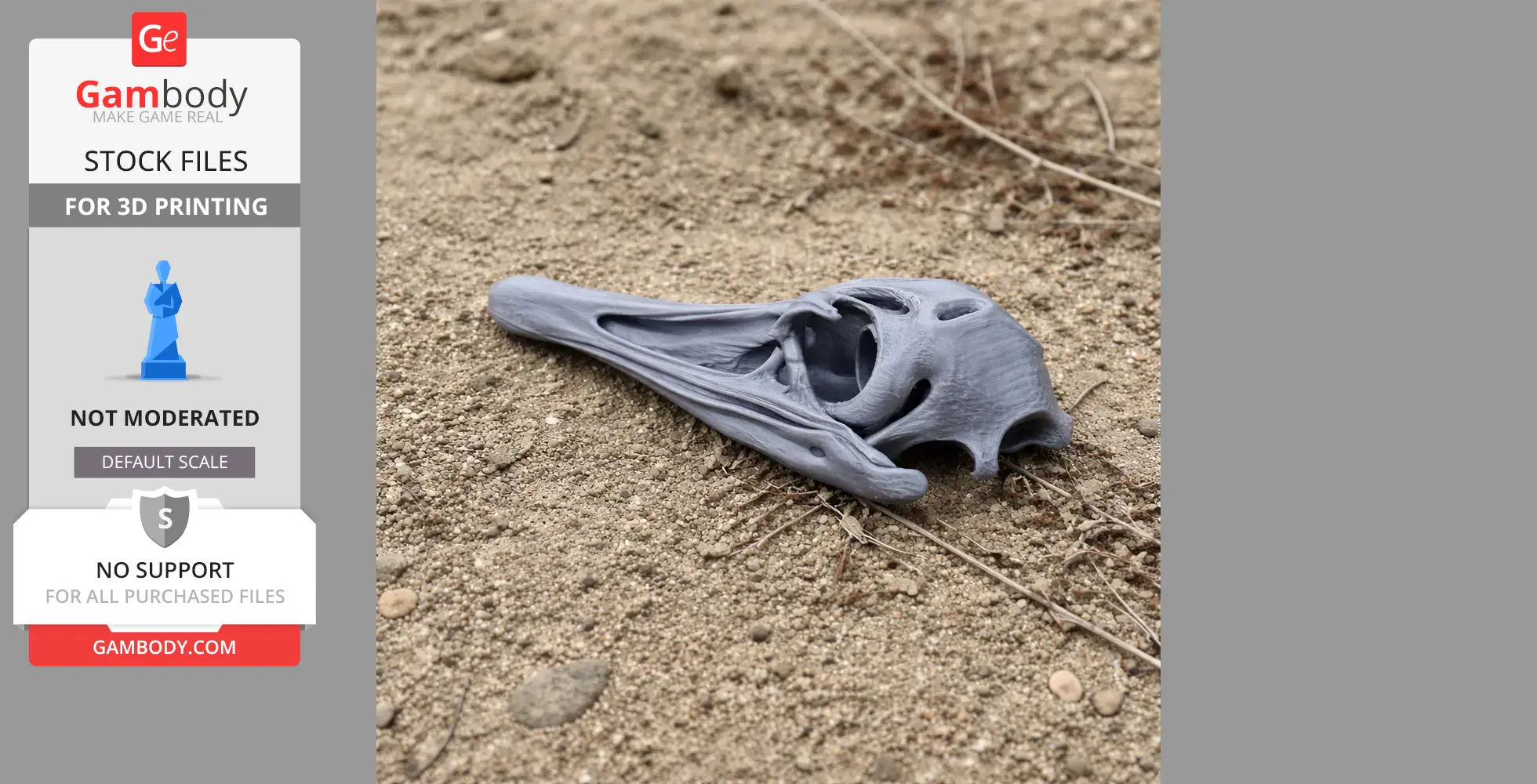 Greater Rhea Skull - Skull Replica STL