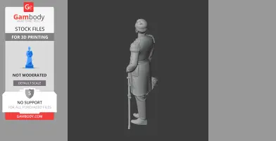 3D model of a Civil War soldier standing with a rifle, wearing historical military attire.