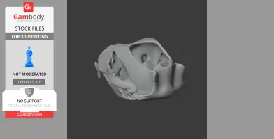 3D model of a detailed grizzly bear skull, positioned on a dark background, for 3D printing.