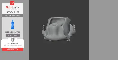 A 3D model of a grizzly bear skull, ready for 3D printing on Gambody.