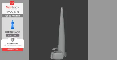 3D model of Lotte World Tower, a sleek skyscraper with a tapering design and textured upper section.