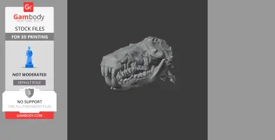 A detailed 3D model of a Gymnure skull, suitable for 3D printing, displayed on a dark background.