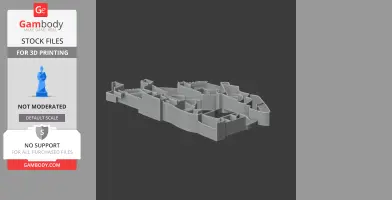 3D model of Ludlow Castle ruins, showing detailed walls and structures for 3D printing.