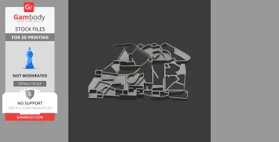 3D model layout of Ludlow Castle architecture design for 3D printing on Gambody platform.