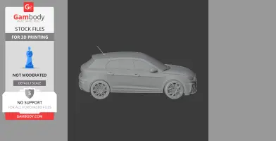 3D model of an Audi A1 car, side view, for 3D printing by Gambody.