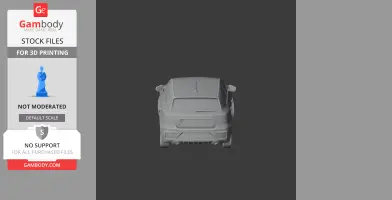 3D model of an Audi A1 viewed from the rear, designed for 3D printing.