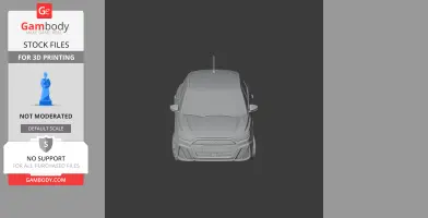3D model of a car, viewed from above, designed for 3D printing, set against a grey background.