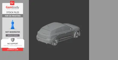 3D model of an Audi A1 vehicle, viewed from a rear angle, designed for 3D printing.