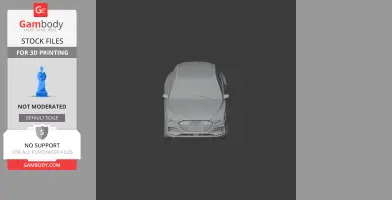 3D model of an Audi e-tron from a front view, designed for 3D printing.