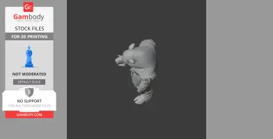 3D model of a boar from Valheim, featuring detailed textures and tribal attire, ready for 3D printing.