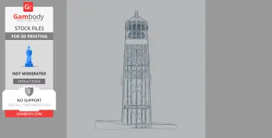 Simplified 3D model of the John Hancock Center, detailing its distinct structural lines for printing.