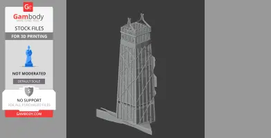 3D model of the John Hancock Center with detailed architectural features, designed for 3D printing.