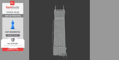 3D model of a tall, lattice-structured building, resembling the John Hancock Center for 3D printing.