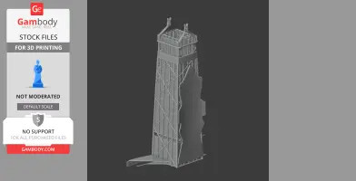 A detailed 3D model of the John Hancock Center, featuring its iconic architectural design.