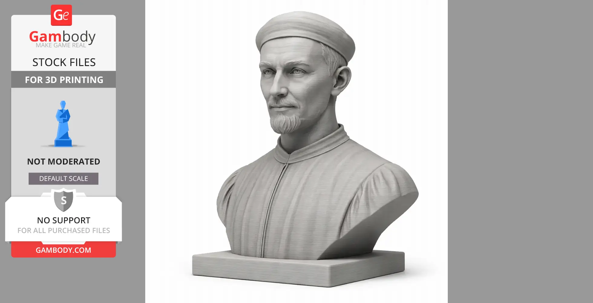 Niccolo Machiavelli Bust - Historical Warrior STL