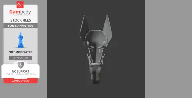 3D model of a Greater White-toothed Shrew skull viewed from the front, designed for 3D printing.
