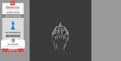 3D model of a green tree python skull, showcasing detailed bone structure for printing.