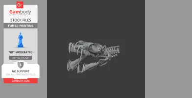 3D model of a green tree python skull with open jaws, showing detailed bones and teeth.
