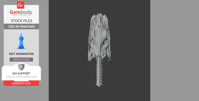 3D model of a Green Tree Python skull replica, showing detailed bone structure and elongated spine.