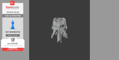 3D model of a Green Tree Python skull, detailed and ready for 3D printing.
