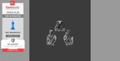 3D model of Haast's Eagle skull, displayed from multiple angles for printing.