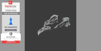 3D model of a Harpagornis moorei skull, showing detailed bone structure for 3D printing.