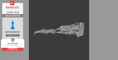 3D model of Haast's Eagle skull detailing intricate bone structures, designed for 3D printing.