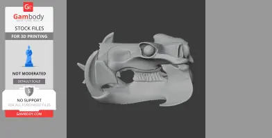 3D model of a Hippidion skull, showcasing detailed bone structure for printing.