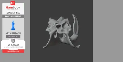 3D model of a Hippidion skull replica, showcasing detailed bone structures for 3D printing.