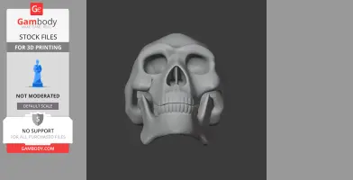 3D model of a Homo Erectus skull, showing detailed cranial features, for 3D printing.