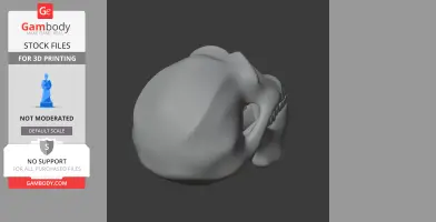 3D model of a Homo Erectus skull replica, designed for 3D printing.