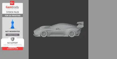 3D model of an Aston Martin Vulcan with detailed design for 3D printing.