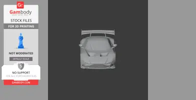 Top view of a 3D model of an Aston Martin Vulcan, ready for 3D printing.