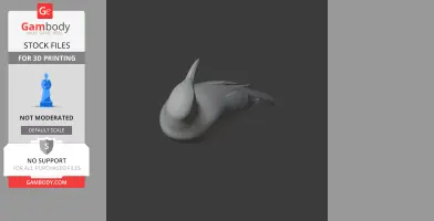 A 3D model of a Vanga bird with smooth features and elongated beak, suitable for 3D printing.