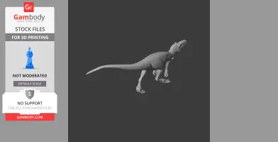3D model of a Vectaerovenator dinosaur in profile view for printing.