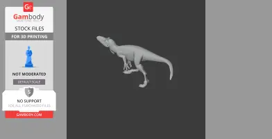 3D model of a Vectaerovenator dinosaur for printing, shown in a side view pose.