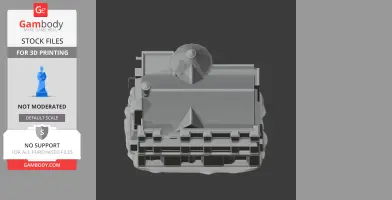'Top view of a detailed 3D model of Old Warden Castle, featuring various architectural elements.'