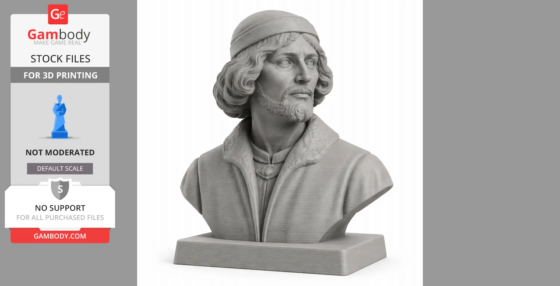 Nicolaus Copernicus Bust - Historical Warrior STL