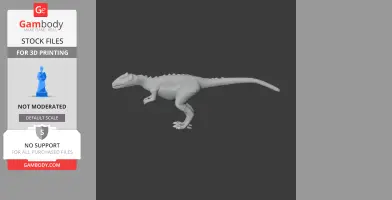 3D model of a Veterupristisaurus dinosaur in profile, ready for printing.